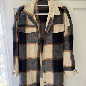Plaid Button-Up Jacket